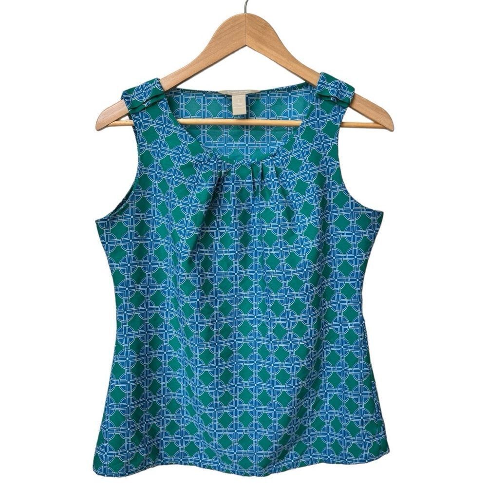 Banana Republic Factory Petites Sleeveless Printed Blouse Top. Petite Small.